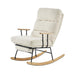 Modern Teddy Gliding Rocking Chair with High Back, Retractable Footrest, and Adjustable Back Angle for Nursery, Living Room, and Bedroom,Beige - DTYStore