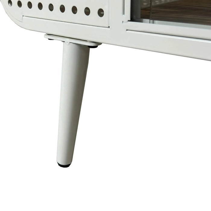 55.12 'Spacious Cat House with Tempered Glass, for Living Room, Hallway, Study and Other Spaces (White) Default -DTYStore