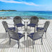 Cast Aluminum Patio Dining Chair 6PCS With Black Frame and Cushions In Random Colors - DTYStore