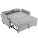 56.9" Loveseat Sofa Pull-out Sofa Bed Sleeper Sofa with a Reversible Backrest Cushion, Side Pockets, Two USB Ports and a Phone Holder for Living Room, Grey - DTYStore