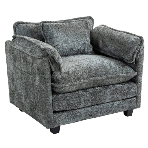 55.32*39.76' Oversized Sofa Indoor,Portable ottoman,Boucle Single Sofa Bed with Wider seat,Double deep cushion,Strong wrapping of thick armrests for Living Room,Bedroom.3 Colors. Default -DTYStore