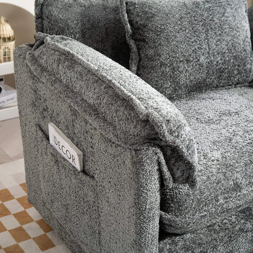 55.32*39.76' Oversized Sofa Indoor,Portable ottoman,Boucle Single Sofa Bed with Wider seat,Double deep cushion,Strong wrapping of thick armrests for Living Room,Bedroom.3 Colors. Default -DTYStore