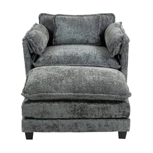 55.32*39.76' Oversized Sofa Indoor,Portable ottoman,Boucle Single Sofa Bed with Wider seat,Double deep cushion,Strong wrapping of thick armrests for Living Room,Bedroom.3 Colors. Default -DTYStore