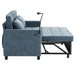 56.9" Loveseat Sofa Pull-out Sofa Bed Sleeper Sofa with a Reversible Backrest Cushion, Side Pockets, Two USB Ports and a Phone Holder for Living Room, Blue - DTYStore