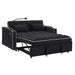 55.51 inch versatile foldable sofa bed in 3 lengths, modern sofa sofa sofa velvet pull-out bed, adjustable back and with USB port and ashtray and swivel phone stand (Black) Default -DTYStore