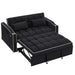55.51 inch versatile foldable sofa bed in 3 lengths, modern sofa sofa sofa velvet pull-out bed, adjustable back and with USB port and ashtray and swivel phone stand (Black) Default -DTYStore