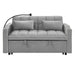 55.51 inch versatile foldable sofa bed in 3 lengths, modern sofa sofa sofa velvet pull-out bed, adjustable back and with USB port and ashtray and swivel phone stand (Grey) Default -DTYStore