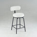 Modern Swivel Bar Stools Set of 2, Boucle Upholstered Counter Height Bar Chairs with Metal Legs & Footrest, 360° Swivel Barstools for Kitchen Island, Dining Room, White - DTYStore