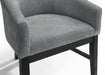 Haven Set of 2 Gray Fabric Barrel Dining Chair with Black Finish Legs - DTYStore