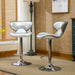 Masaccio Upholstery Airlift Adjustable Swivel Barstool with Chrome Base, Set of 2, Silver - DTYStore