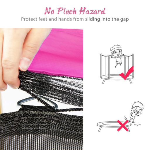 5.5FT Trampoline for Kids - 65' Outdoor & Indoor Mini Toddler Trampoline with Enclosure, Basketball Hoop and Ball Included Default -DTYStore