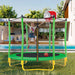 5.5FT Trampoline for Kids - 65' Outdoor & Indoor Mini Toddler Trampoline with Enclosure, Basketball Hoop and Ball Included Default -DTYStore