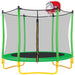5.5FT Trampoline for Kids - 65' Outdoor & Indoor Mini Toddler Trampoline with Enclosure, Basketball Hoop and Ball Included Default -DTYStore