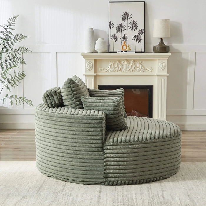 55''L Corduroy Sponge single sofa,No Assembly Required,Fluffy Modern Sleeper Chair for Living room, Bedroom, Lounge and Projection Room(Not a swivel chair.) Default -DTYStore