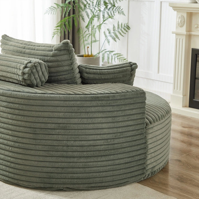 55''L Corduroy Sponge single sofa,No Assembly Required,Fluffy Modern Sleeper Chair for Living room, Bedroom, Lounge and Projection Room(Not a swivel chair.) Default -DTYStore