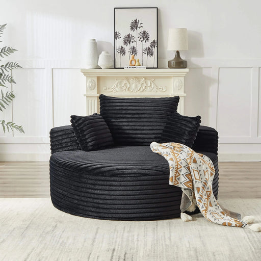 55''L Corduroy Sponge single sofa,No Assembly Required,Fluffy Modern Sleeper Chair for Living room, Bedroom, Lounge and Projection Room(Not a swivel chair.) Default -DTYStore