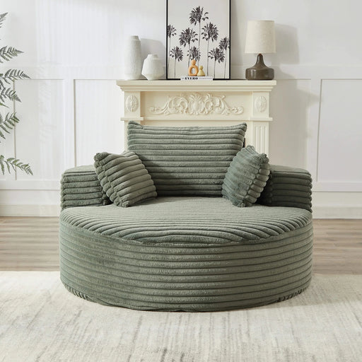 55''L Corduroy Sponge single sofa,No Assembly Required,Fluffy Modern Sleeper Chair for Living room, Bedroom, Lounge and Projection Room(Not a swivel chair.) Default -DTYStore