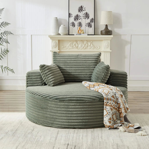 55''L Corduroy Sponge single sofa,No Assembly Required,Fluffy Modern Sleeper Chair for Living room, Bedroom, Lounge and Projection Room(Not a swivel chair.) Default -DTYStore