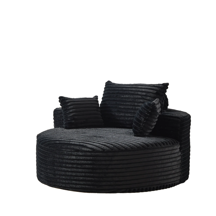 55''L Corduroy Sponge single sofa,No Assembly Required,Fluffy Modern Sleeper Chair for Living room, Bedroom, Lounge and Projection Room(Not a swivel chair.) Default -DTYStore