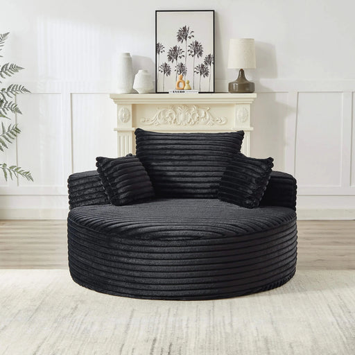 55''L Corduroy Sponge single sofa,No Assembly Required,Fluffy Modern Sleeper Chair for Living room, Bedroom, Lounge and Projection Room(Not a swivel chair.) Default -DTYStore