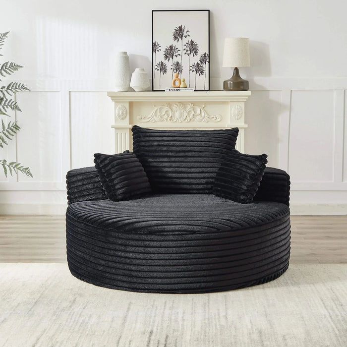 55''L Corduroy Sponge single sofa,No Assembly Required,Fluffy Modern Sleeper Chair for Living room, Bedroom, Lounge and Projection Room(Not a swivel chair.) Default -DTYStore