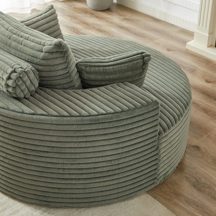 55''L Corduroy Sponge single sofa,No Assembly Required,Fluffy Modern Sleeper Chair for Living room, Bedroom, Lounge and Projection Room(Not a swivel chair.) Default -DTYStore