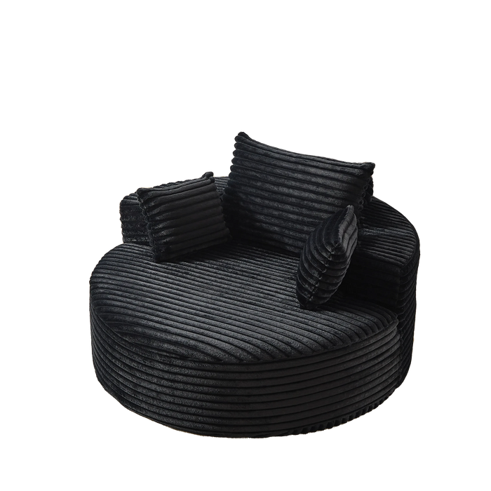 55''L Corduroy Sponge single sofa,No Assembly Required,Fluffy Modern Sleeper Chair for Living room, Bedroom, Lounge and Projection Room(Not a swivel chair.) Default -DTYStore