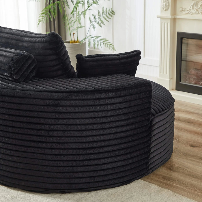 55''L Corduroy Sponge single sofa,No Assembly Required,Fluffy Modern Sleeper Chair for Living room, Bedroom, Lounge and Projection Room(Not a swivel chair.) Default -DTYStore