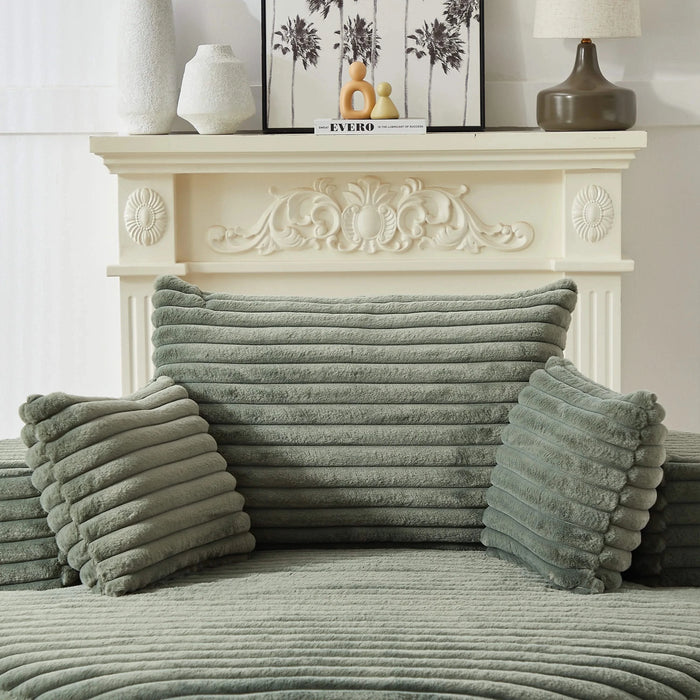 55''L Corduroy Sponge single sofa,No Assembly Required,Fluffy Modern Sleeper Chair for Living room, Bedroom, Lounge and Projection Room(Not a swivel chair.) Default -DTYStore