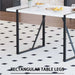 55 '4-person modern MDF dining table set, kitchen black metal leg dining table and chair set, industrial rectangular white tabletop and dining room thick padded PU dining chairs Default -DTYStore