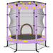 55 Inch Kids Trampoline with Safety Enclosure Net, 4.5FT Outdoor Indoor Trampoline for Kids (Purple) Default -DTYStore