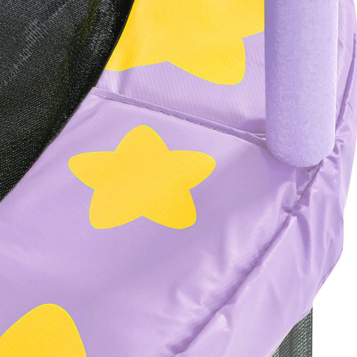 55 Inch Kids Trampoline with Safety Enclosure Net, 4.5FT Outdoor Indoor Trampoline for Kids (Purple) Default -DTYStore