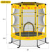 55 Inch Kids Trampoline with Safety Enclosure Net, 4.5FT Outdoor Indoor Trampoline for Kids (Yellow) Default -DTYStore