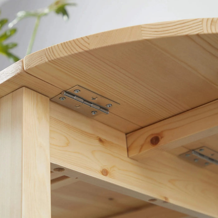 55' Solid Wood Kitchen Table, Drop Leaf Tables for Small Spaces, Folding Dining Table, Natural Default -DTYStore