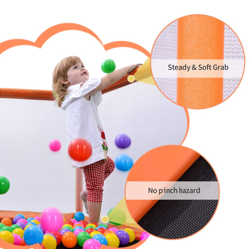 55'' Toddlers Trampoline with Safety Enclosure Net and Balls, Indoor Outdoor Mini Trampoline for Kids Default -DTYStore