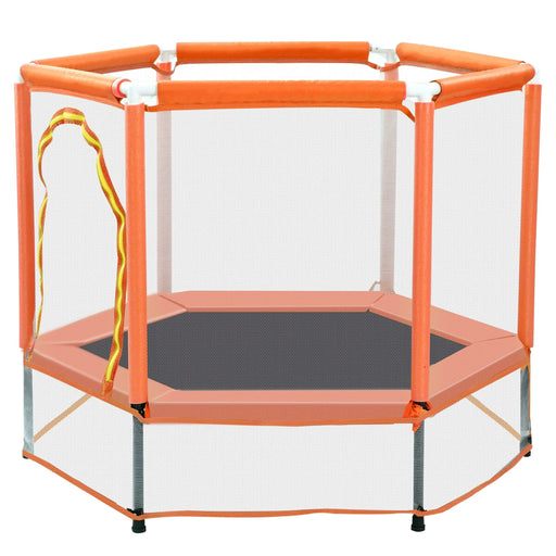 55'' Toddlers Trampoline with Safety Enclosure Net and Balls, Indoor Outdoor Mini Trampoline for Kids Default -DTYStore