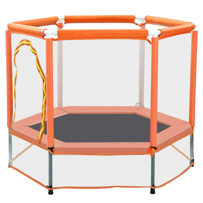55'' Toddlers Trampoline with Safety Enclosure Net and Balls, Indoor Outdoor Mini Trampoline for Kids Default -DTYStore