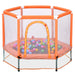 55'' Toddlers Trampoline with Safety Enclosure Net and Balls, Indoor Outdoor Mini Trampoline for Kids Default -DTYStore