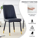 Modern dining chairs, equipped with PU artificial leather backrest cushions and black metal legs, suitable for restaurants, kitchens, and bedrooms. Set of 4 pieces (black+PU leather)C-007 - DTYStore