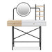 GO 40" Makeup Vanity Desk with 3-Mode Lighted Mirror & Wireless Charging Station , Vanity Table with Drawer & 3 Open Shelves for Ample Storage Space, Dressing Table for Bedroom, White - DTYStore