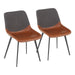 Outlaw Industrial Two-Tone Chair in Brown Faux Leather and Grey Fabric by LumiSource - Set of 2 - DTYStore