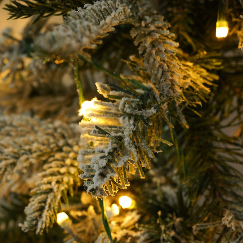 Pre-lit Christmas Artificial Tree 4-Piece Set, Garland, Wreath and Set of 2 Entrance Trees, X-mas with LED Lights, PVC Festival Celebration Set, Green - Image 14