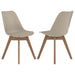 Tan and Oak Padded Side Chair (Set of 2) - DTYStore