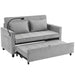 56.9" Loveseat Sofa Pull-out Sofa Bed Sleeper Sofa with a Reversible Backrest Cushion, Side Pockets, Two USB Ports and a Phone Holder for Living Room, Grey - DTYStore