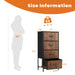 Drawers Dresser Chest of Drawers,Metal Frame and Wood Top,4bc,Brown - DTYStore
