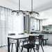Matte Black Crystal Chandelier for Dining Room, 8-Light Kitchen Chandelier Light Fixture Modern Metal Industrial Chandeliers for Farmhouse Entryway Living Room (8*G9 Bulbs Included) - DTYStore