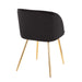 Fran Contemporary Chair in Gold Metal and Black Velvet by LumiSource - Set of 2 - DTYStore