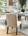 Contemporary Ivory Fabric 2pcs Side Chairs Bold Sturdy Design Rustic Oak Solidwood Tufted Back Nailhead Dining Chairs Furniture - DTYStore