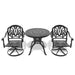 3-Piece All-Weather Cast Aluminum Dining Set, Include 2 Swivel Chairs and 31.50' Round Table With Black Frame - DTYStore
