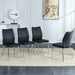 6 black dining chairs. Modern chairs from the Middle Ages. Made of PU material cushion and silver metal legs. Suitable for restaurants and living rooms - DTYStore